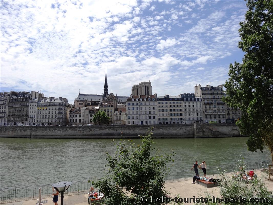 Blick auf Notre Dame von Ufer der Seine