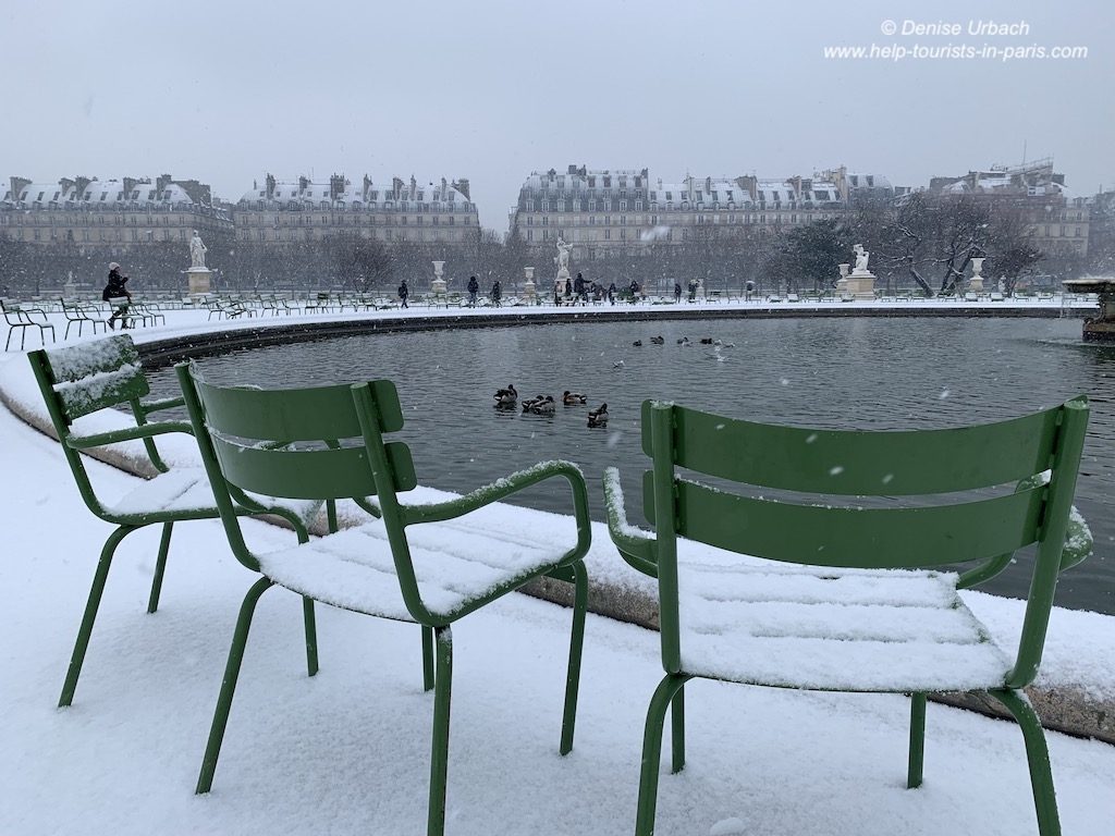 Schnee Jardin des Tuileries Paris