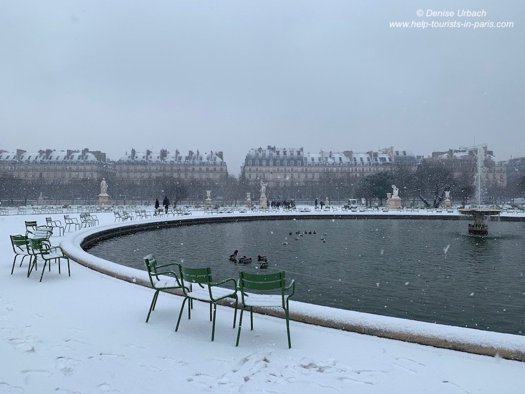 Schnee im Jardin des Tuileries