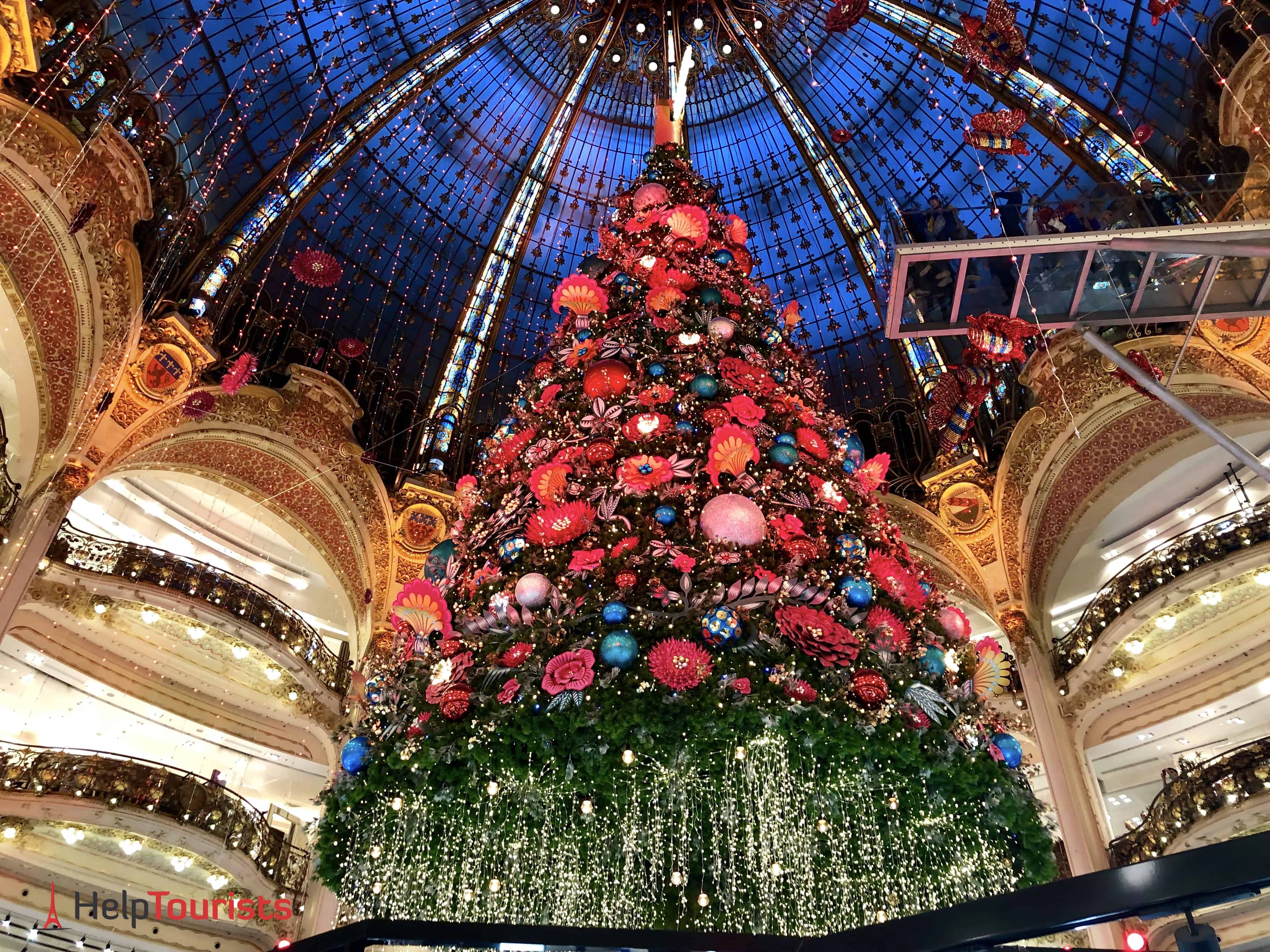 Paris Weihnachten 2019 Weihnachtsbaum Lafayette